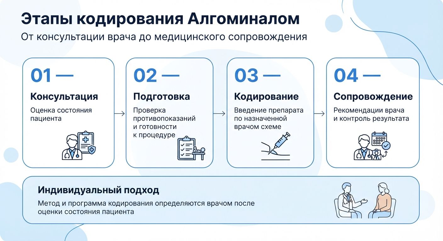 Кодирование препаратом «Алгоминал» в Протвино инфографика